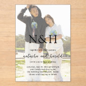 Invitations En Acrylique Natasha Photo Monogramme Mariage moderne (Recto)
