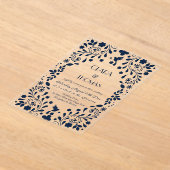 Invitations En Acrylique Navy Blue Mexican Fiesta (Poser)