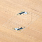 Invitations En Acrylique Navy Flowers, Blue Flowers, Greenery, Birthday (Poser)