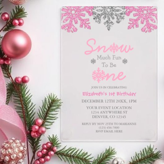Invitations En Acrylique Neige beaucoup amusant pour être un hiver 1er anni