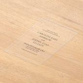 Invitations En Acrylique Nettoyer mariage élégant Enregistrer la date (Poser)