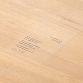 Invitations En Acrylique Nettoyer noir et blanc Mariage moderne (Poser)