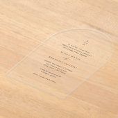 Invitations En Acrylique Nettoyer noir et blanc Monogramme Mariage moderne (Poser)