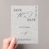 Invitations En Acrylique Nettoyer Simple Enregistrer La Date (In situ (ordinateur de poche))