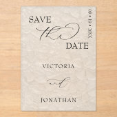 Invitations En Acrylique Nettoyer Simple Enregistrer La Date (Recto)