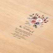 Invitations En Acrylique Neutral Earthy Taupe Floral Wedding (Poser)