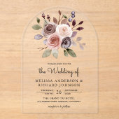 Invitations En Acrylique Neutral Earthy Taupe Floral Wedding (Recto)