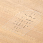 Invitations En Acrylique Nina Simple mariage élégant (Poser)