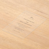 Invitations En Acrylique Nina Simple mariage élégant Enregistrer la date (Poser)