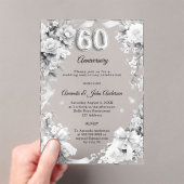 Invitations En Acrylique noces d'argent 60 ans fleurs rubans (In situ (ordinateur de poche))