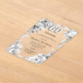 Invitations En Acrylique noces d'argent 60 ans fleurs rubans (Poser)
