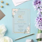 Invitations En Acrylique Noces de fleurs blanches 50 ans (Insitu (Mariage))