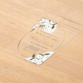 Invitations En Acrylique Noces d'or avec boho blanc (Poser)