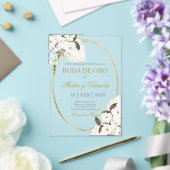 Invitations En Acrylique Noces d'or avec boho blanc (Insitu (Mariage))