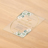 Invitations En Acrylique Noces d'or avec boho blanc (Poser)