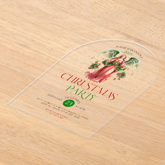 Invitations En Acrylique Noël Ange Typographie Fête de Noël En (Poser)