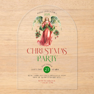 Invitations En Acrylique Noël Ange Typographie Fête de Noël En