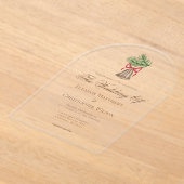Invitations En Acrylique Noël Bell & Pine Feuilles Fêtes Mariage Arch (Poser)