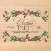 Invitations En Acrylique Noël botanique classique (Recto)