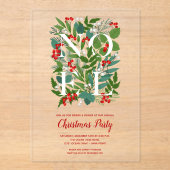 Invitations En Acrylique NOEL Elegant Greenery Christmas (Recto)