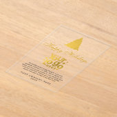 Invitations En Acrylique Noël Entreprise Logo Vacances Or (Poser)