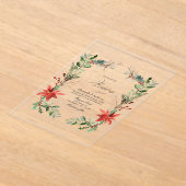 Invitations En Acrylique Noël hiver Floral Mariage transparent (Poser)