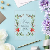 Invitations En Acrylique Noël hiver Floral Mariage transparent (Insitu (Mariage))