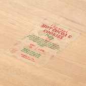 Invitations En Acrylique Noël Hot Coca & Cookies Party avec Motif (Poser)