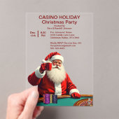 Invitations En Acrylique Noël Père Noël Las Vegas Casino Style Party (In situ (ordinateur de poche))
