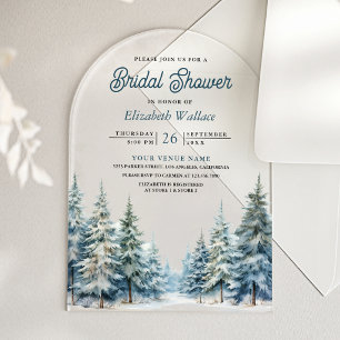 Invitations En Acrylique Noël Sapin Forêt Enterrement de Vie de Jeune Fille