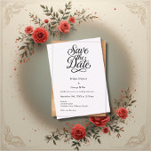 Invitations En Acrylique noir blanc Elegant Script Mariage sûr la date