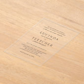 Invitations En Acrylique Noir et blanc classique Mariage élégant (Poser)