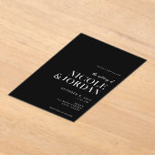 Invitations En Acrylique Noir et blanc moderne Simple Mariage chic (Poser)