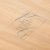 Invitations En Acrylique Noir Gris Clair Monogramme Initiales Mariage (Poser)