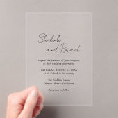 Invitations En Acrylique Noir minimal et blanc Moderne Mariage élégant (In situ (ordinateur de poche))