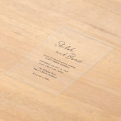 Invitations En Acrylique Noir minimal et blanc Moderne Mariage élégant (Poser)