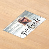 Invitations En Acrylique Noir Moderne Calligraphie Photo Graduation (Poser)