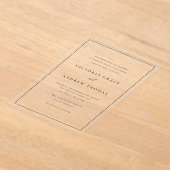 Invitations En Acrylique Noir simple typographie Mariage officiel (Poser)