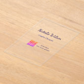 Invitations En Acrylique nom du graphiste scannez le code QR détails profes (Poser)