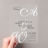 Invitations En Acrylique Noms de Script Élégants Modernes Mariage (In situ (ordinateur de poche))