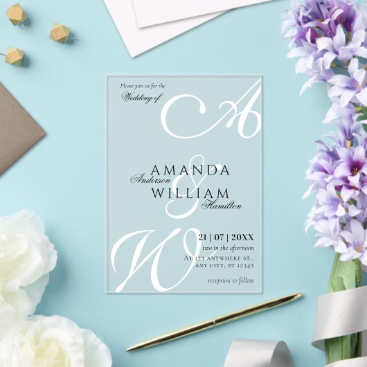 Invitations En Acrylique Noms de Script Élégants Modernes Mariage (Insitu (Mariage))