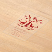 Invitations En Acrylique Nordic Buck and Doe Woodland Mariage d'hiver (Poser)
