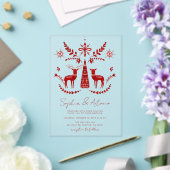 Invitations En Acrylique Nordic Buck and Doe Woodland Mariage d'hiver (Insitu (Mariage))