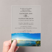 Invitations En Acrylique North Lake Tahoe Destination Mariage officiel (In situ (ordinateur de poche))