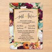 Invitations En Acrylique Nothing Fancy Just Love Elopement Wine Navy (Recto)
