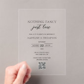 Invitations En Acrylique Nothing Fancy Just Love Photo Qr Code Wedding (In situ (ordinateur de poche))