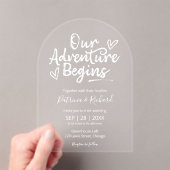 Invitations En Acrylique Notre aventure commence Mariage Chic Rustique (In situ (ordinateur de poche))