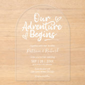 Invitations En Acrylique Notre aventure commence Mariage Chic Rustique (Recto)