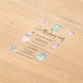 Invitations En Acrylique Notre beauté de sommeil bébé vêtements bébé douche (Poser)