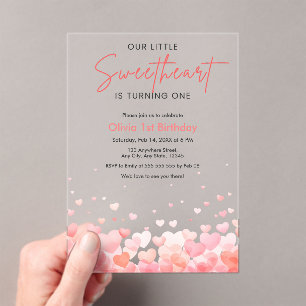 Invitations En Acrylique Notre petit chou fête son premier anniversaire